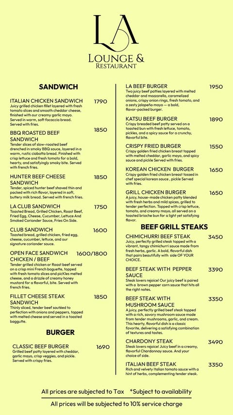 L A Lounge And Restaurant